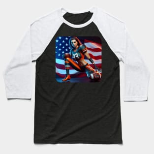 American Woman NFL Football Player #10 Baseball T-Shirt